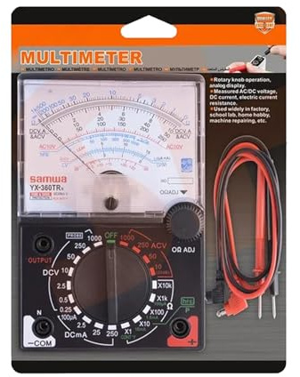 BeeSavvy Analog Multimeter, AC/DC Voltage Tester, Current & Resistance Meter, Compact and Lightweight, Rotary Knob, Durable Probes,Clear Display for Home Lab, Factory & DIY Electrical Testing-37508
