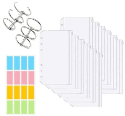 MCMILEE A6 Formato A6 Impermeabile In PVC Buste per da Maglia Circolari Cartelle con Cerniera per Borsa per da Maglia Rotondi, A