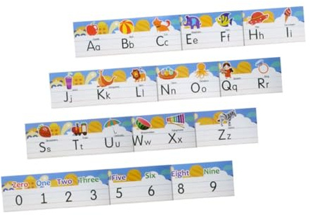 VINTORKY Bacheca Alfabeto e Numeri 0-9 Adesiva, Set da 1 Pezzo per Decorazione Aula e Ufficio, Materiale Resistente e Riutilizzabile, Installazione Facile Nastro Biadesivo, Supporto
