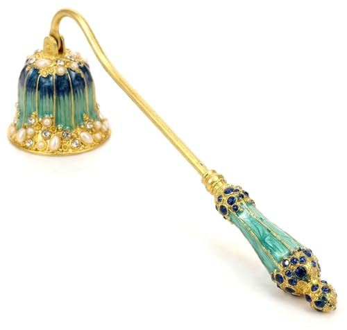 NZWBSHSSP Candle Snuffer Vintage Candle Extinguisher with Long Handle Elegant Royal Style Decorative Metal Flower Candlesnuffer with Pearl Inlay Handle