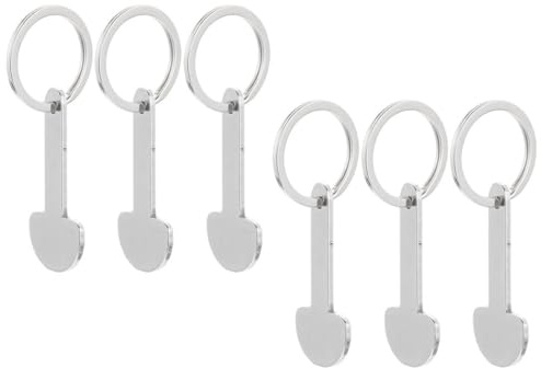 Uonlytech Llavero Ficha para Carrito Compra de Aleación de Zinc Plata Removedor Portátil de Carrito Pack de 6 Piezas de Compras