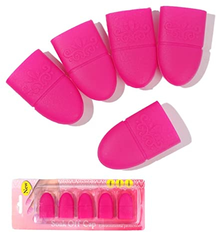 PhantomSky 10 Stücke Nagellackentferner Clips Set, Nagelclips für Gelnägel Nail Art Gel-Entfernerkappen, Langlebig und Wiederverwendbar Wrap Tool Nagel Werkzeug, UV Nagelgellack, Rot