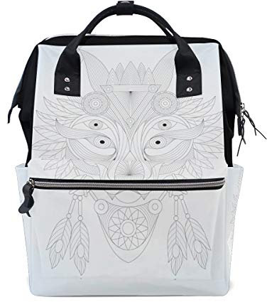 MONTOJ Wolf Sketch Design Canvas Reisetasche Campus Rucksack One Size 2
