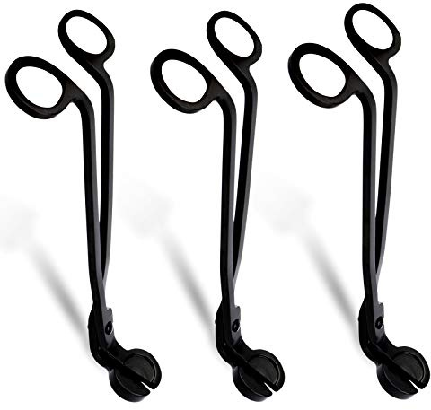 Yopay 3 Pack Candle Wick Trimmer, Stainless Steel Wick Clipper Cutter, Wick Scissor, Reaches Deep Into Candles to Cut Spent Wicks, Matte Black, 7.08 x 2.36 inch