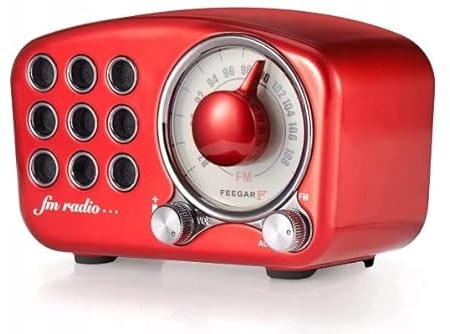 Radio Feegar Altavoz Bluetooth retro, radio FM vintage con estilo clásico antiguo, fuerte amplificación de graves, volumen alto, conexión Bluetooth