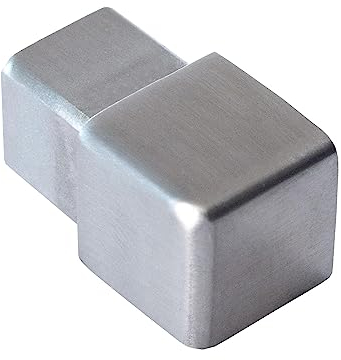 Dalsys 12,5mm Embout pour profilé carré en acier inoxydable brossé, Finition Bord Propre