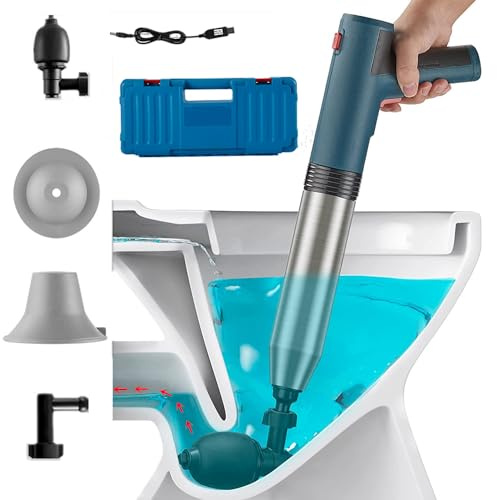 KOOYORK Electric Toilet Plunger, Toilet Snake Clog Remover, Best Toilet Plungers for Bathroom Heavy Duty Pump Air Plunger, Clog Drain Blaster Toilet Unclogger Tool for Sink, Drain, Sewer, BathTub