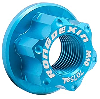 SPORTARC Bike M10 Hub Nut Flange Before Rear Wheel Lock Screw Aluminum Bolt for , BLUE