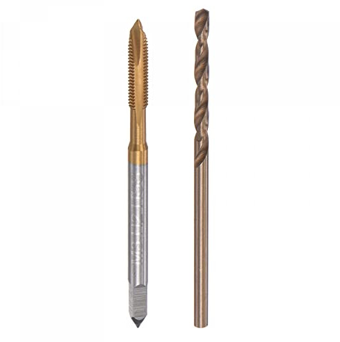 sourcing map Spiralgewindebohrer M3 x 0,5 mit 2,5mm Bohrer Set metrisch | Schnellstahl Maschinenschraube Gewindebohrer Gewindeschneidwerkzeug