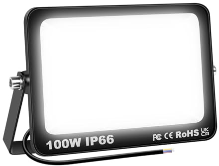 AUXTINGS Projecteurs LED Extérieur,150W 15000lm Eclairage de Sécurité Spot LED Extérieur Puissant, Blanc 6000K Lumineuse Lampe pour Entrepôt Garage Stade Arrière-cour,175V-260V IP66 Imperméable