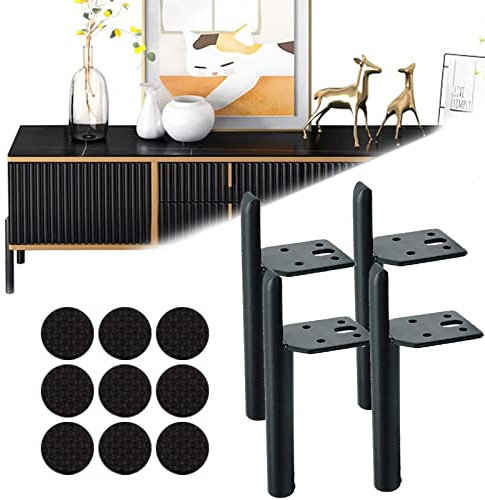 Aisny 4PCS Patas Mesa Muebles, Metal Repuesto Muebles con 9 Almohadillas Antideslizantes 15 cm Patas Sofá Patas Gabinete Patas Apoyo Muebles Bricolaje Repuesto Sofás Zapateros Mesas Café Mesa Comedor
