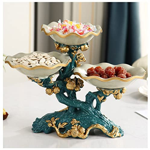 MUVLUX Cake Display Stand 3 Tier Fruit Bowl Fruit Bowl Luxury European-Style Fruit Bowl，Resin Fruit Tray Serving - Tiered Serving Stand - Dessert Appetizer Cake Candy Fruit Container (Color : B)