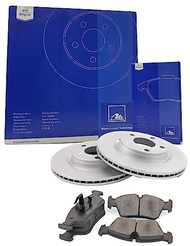 ATE Bremsen Set Bremsscheiben Scheibenbremsen Ø283 belüftet beschichtet vorne + Bremsbeläge Bremsklötze für Crossland X Corsa F Kasten/Schrägheck 2008 I 307 208 II Partner Combispace 207