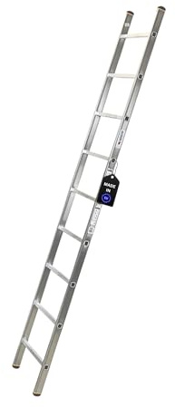 PROREGAL Sprossen-Anlegeleiter Atlas | ohne Traverse | 9 Sprossen | Arbeitshöhe 3,47m | Traglast 150kg | Alu Leiter Haushaltsleiter Arbeitsleiter Steigleiter