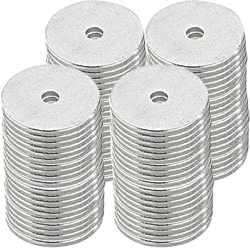 infactory Magnet-Ring: Neodym-Ringmagnet N35 mit Loch, winzige 12 x 1 mm, 80er-Pack (Neodym-Magnet rund, mit Nickel-Beschichtung)