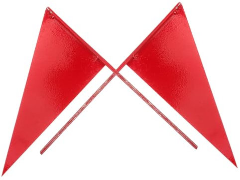 FUNOMOCYA 2 Stück Dreieckige Eisenstab Fahnen Sportmarkierer Für Wurf- Und Sprungwettbewerbe Wiederverwendbare Rote Outdoor Sportflaggen Für Schule Und Spielplatz