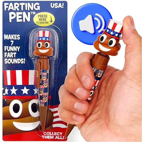 Kamhi World Farting Poop Pen with 7 Funny Fart Sounds - Silly Novelty Gag Gift for Boys & Girls Ages 8-12, Funny Gifts for Kids & Teens, Great Birthday Gift Ideas, Poop Pen that Actually Farts (USA)