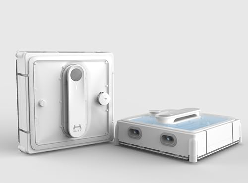 HUTT W9 Robot di Pulizia per Finestre e per Superfici come Piastrelle o Specchi, Potenza Massima di Aspirazione 3800 Pa, 4 Ghiandole Spray, Serbatoio Panoramico da 150 ml