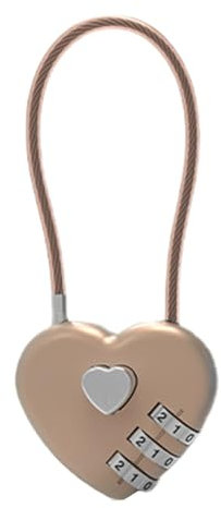 Lucchetto a forma di cuore con codice a 3 cifre, lucchetto a forma di cuore, lucchetto a forma di cuore, con password, per bagagli, zaini, portagioie, armadietti