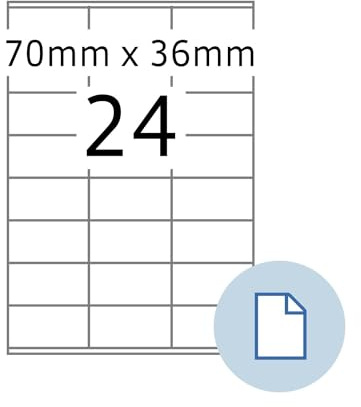 HERMA 8418 Universal Etiketten, 500 Blatt, 70 x 36 mm, 24 pro A4 Bogen, 12000 Stück, selbstklebend, bedruckbar, matt, blanko Papier Klebeetiketten Aufkleber, weiß