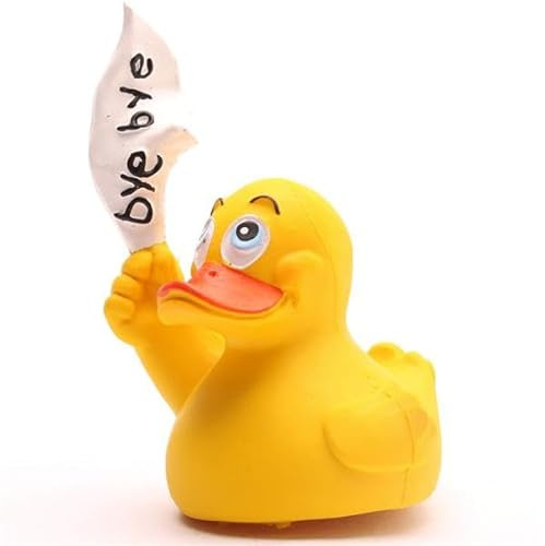 Duckshop I Bye Bye Quietscheentchen I Badeente I L: 8 cm I Geschenk zum Abschied