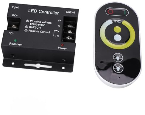 LED Dimmer Switch Full Touch 6 Key Steglös Dimmer Controller med RF Remote för LED Strip Light