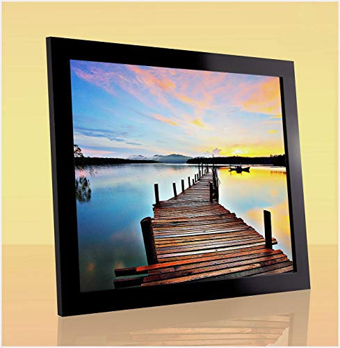 Orion Bilderrahmen Wunschformat kompletter Posterrahmen Puzzlerahmen passend f Bild 36x49 cm Hochglanz Schwarz Piano Optik 49x36 cm Hintergrund Weiss