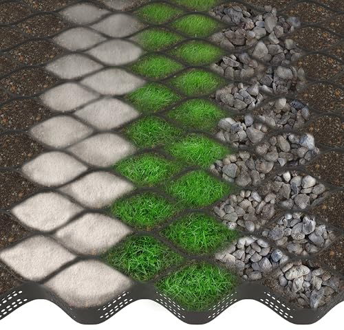 Evaskado Kiesbodengitter Geogitter Geo-Grid (3,5m x 3,2m x 5cm) x 2Stk. | 22,4 m² | Bodengitter für Garten, Landschaftsbau, Parkplätze | Stabilisierungsgitter | Bodenverstärkung | Kiesgitter