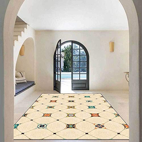 SJHDHDA Neuer waschbarer Wohnzimmerteppich, rutschfeste Akzentteppiche, Schlafzimmer-Esszimmer-Flurteppich, weicher Kurzflorteppich, Retro-Marmor-Stil, Gelb, 120 x 170 cm Learned extensively