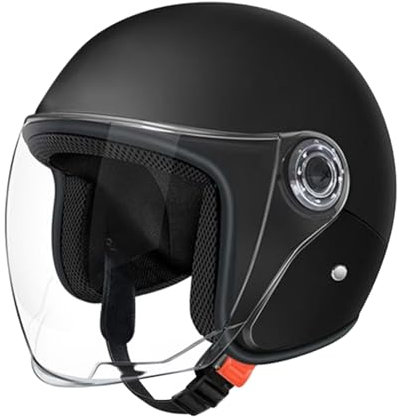 Casco De Motocicleta - Medio Casco Moto Hombre, Scooter Casco, Ciclomotor Casco para Hombres Mujeres, Casco De Moto para Adultos, Cascos De Motocicleta para Circunferencia Máxima De La Cabeza 65cm