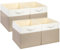 Mangata Cajas de almacenamiento de 28x28x28cm, cestas de almacenamiento de tela para cubos de ropa, cestas, cofres, juguetes (Caqui claro/Blanco, 4 piezas)