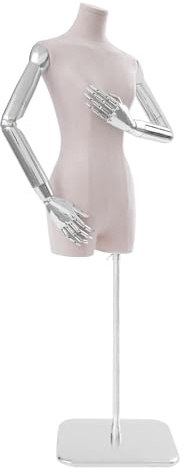 Schaufensterpuppe, Damen Schneiderbüste Basic Schneiderpuppe Damenbüste Kleiderpuppe Schneiderbüste Verstellbare Höhe Display Weibliche Kleiderform Modell Beige