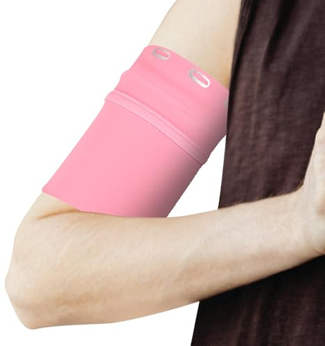 PATIKIL Manga Brazalete Universal 6.69x3.94 Manga Brazalete S Rosa | Para Teléfono Móvil, Para Correr, Con Bolsillo Con Cremallera, Para Llaves Auriculares Tarjetas De Crédito Deporte