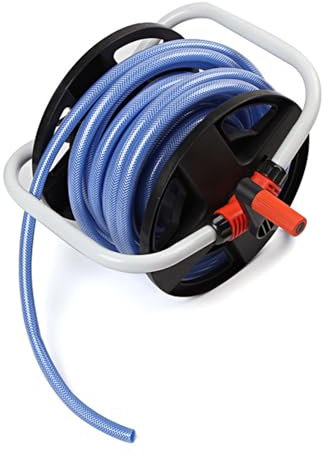 Jeanoko 1pcs Chariot de Bobine de Tuyau de Jardin Portable, Conception de Sauvegarde de L'espace, Porte-rack de Rangement du Support D'eau pour le Lavage de la Voiture de