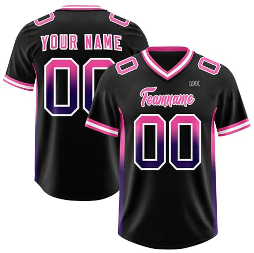 Custom American Football Replica Team Jersey Printed with Name Number Logo Customized Rugby Shirt for Men Women Boys Girls