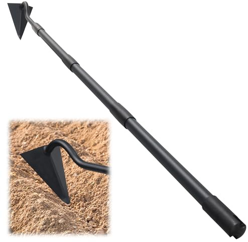 LLARGUEST Garden Hoe, 59 Inch Triangle Warren Hoes for Cutting Trenches, Digging, Loosen The Soil, Weeding, Heavy Duty Hoe Garden Tool with Adjustable Long Handle