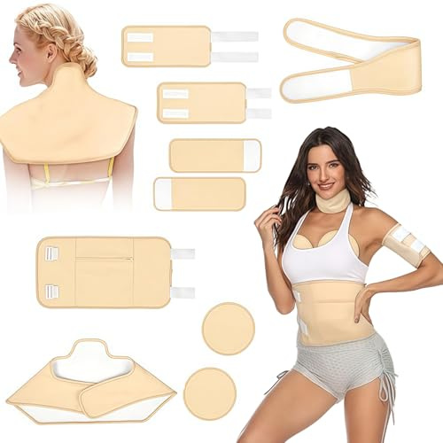 Paquete de Aceite de Ricino, Reutilizable Kit de Aceite de Ricino con Correa Elástica Ajustable Favorece Absorción del Aceite Ricino Juego Castor Oil Pack Para Cuello, Hombros, Pecho, Cintura