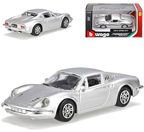 Generisch Ferari 246 GT Dino Coupe Silber 1969-1974 1/43 Burago Modell Auto