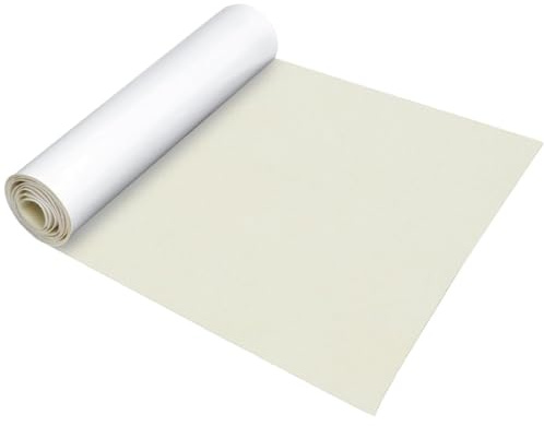 LOMUG Selbstklebender Filz 1 mm, 50 × 150 cm, Cremeweiß – Filzstoff zum Kleben für Kofferraum, Auto, Camper, Innenraumverkleidung, Möbel, Stuhlbeine & DIY