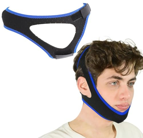 2025 Aktualisierung Anti Schnarchen Kinnriemen Schnarchstopper Schnarchlösung, Kinnband Schlafapnoe,Schnarchmaske Elastisch, SchnarchlöSung, Hilfsmittel Gegen Schnarchgerät (Schwarz)