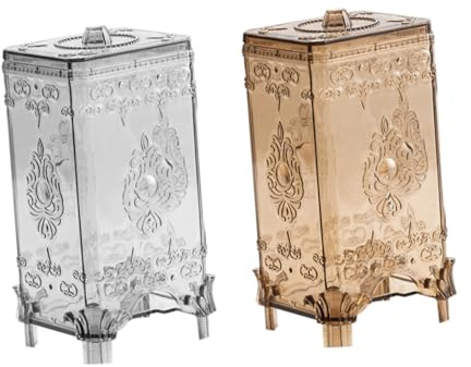 HIAKDOFT 2 pezzi Contenitore per Cotton Pad in Cotone Stile Europeo Dispenser per Dischetti Trucco con Apertura Inferiore Organizer da Tavolo Compatto per Bagno e Make-up Design Pulito e