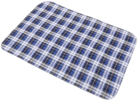 PENIKOKO Alèse Lavable pour Incontinence 60x90 Cm, Protège-matelas Imperméable 4 Couches en Tissu Doux Bleu à Carreaux, Réutilisable pour Personnes Âgées et Soins Lit