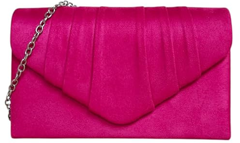 Fi9® Sac à main uni en daim plissé pour mariage, soirée, bal de fin de soirée