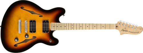 Squier by Fender Affinity Serie Starcaster®, Griffbrett aus Ahorn, 3-farbig Sunburst, Inklusive kostenloser virtueller Kurse auf Fender Play