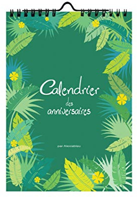 Calendrier A5 des Anniversaires Tropical Perpétuel à Remplir pour se Souvenir des Dates d'Anniversaires Format 14,8 x 21 cm