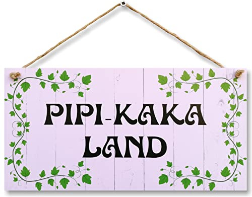 CARISPIBET Pipi-kaka land Retro vintage nostalgie Toilettenschild Deko Geschenk zum Thema Badezimmer Dekoschild Wandschild Türschild 15x30