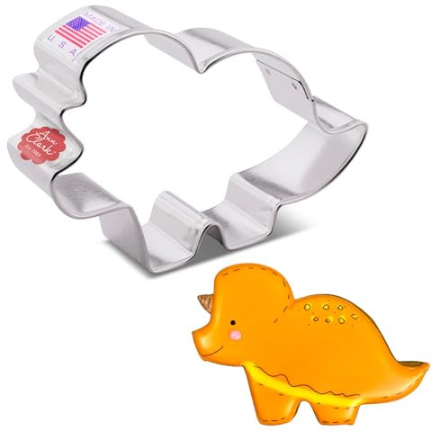 Dinosaur Triceratops Cookie Cutter, 4.2 Made in The USA by Ann Clark