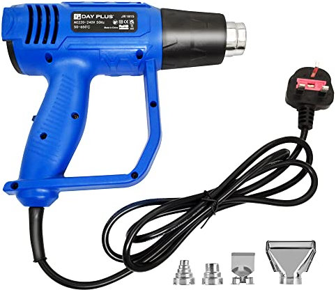 Heißluftpistole 2000 W Heißluftpistole mit 2 Temperatureinstellungen 300 °C & 600 °C, 4 Zubehörteile, für Heimwerker, Abbeizen von Farbe, Löten von Rohren, Schrumpfen von PVC und Heimwerken