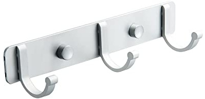 Spotcact Porte-Manteau Mural avec Crochets Porte-Serviettes 19.5*3*3.8 cm Moderne Blanc Suspendu pour Vêtements Entrée Salle de Bains Chambre (3 Crochets, Blanc)