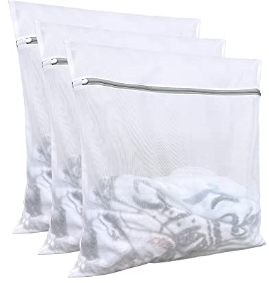 Sacchetti per biancheria intima (3 pezzi, 61 x 61 cm), grandi sacchetti per biancheria in rete, sacchetti delicati per lavatrice